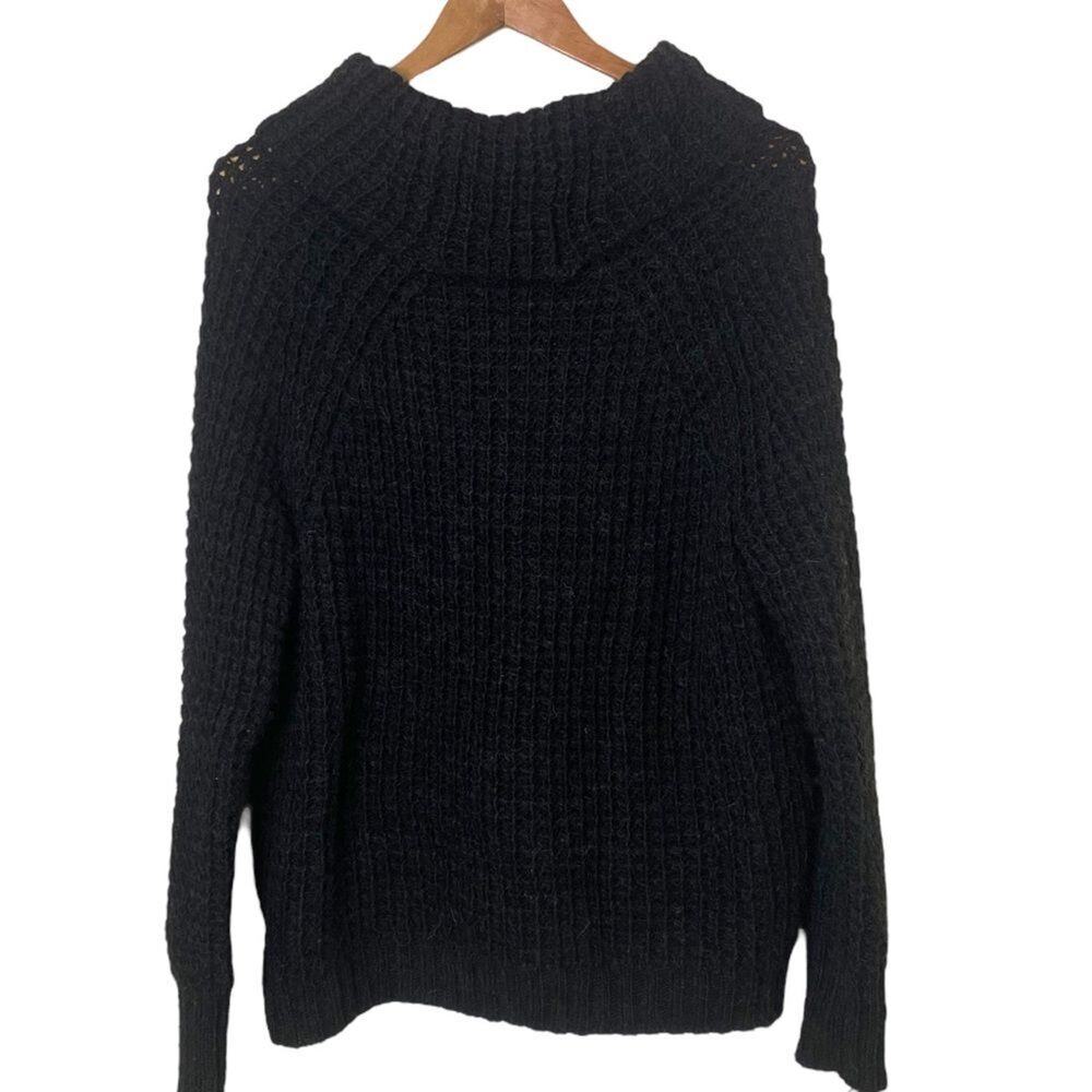 Gap Alpaca Box Knit Cowl Neck Sweater Charcoal Gray Size XL - Picture 3 of 7